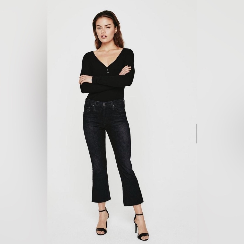 AG Adriano Goldschmied The Jodi Crop Black Denim 26R